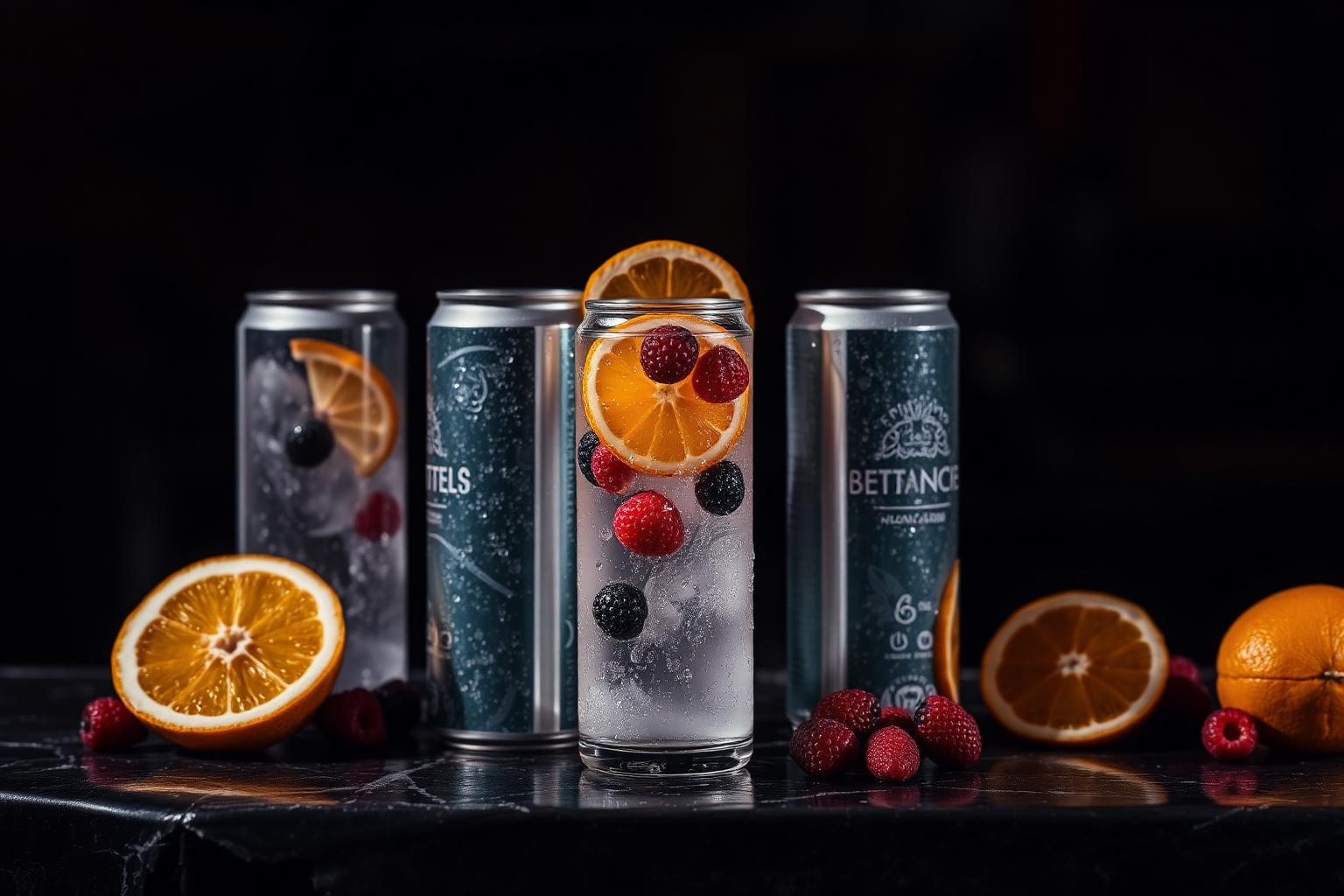 Hard seltzers and ready-to-drink cans at the Taj bar
