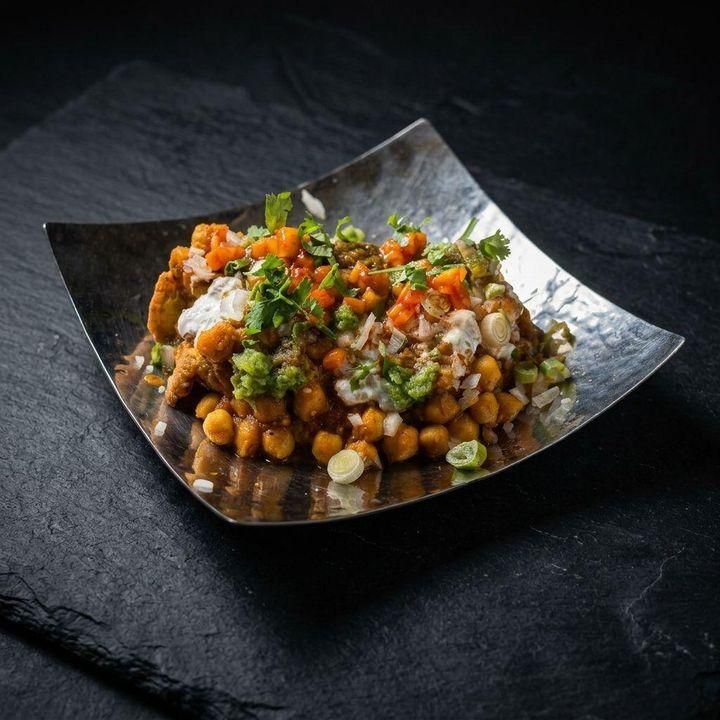 Samosa Chaat at Taj Indian Cuisine & Bar in Madison, Wisconsin