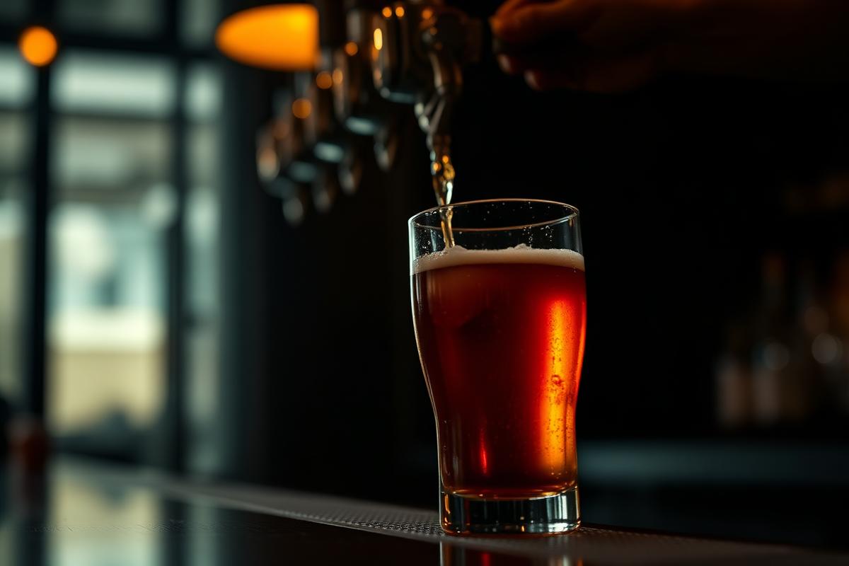 Draft beer poured at Taj Indian Cuisine & Bar